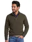 Barbour Essential half zip trui donkergroen gemêleerd