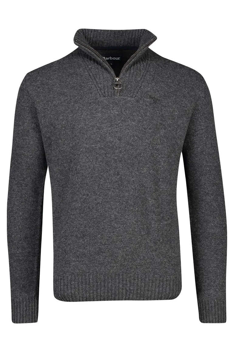 Barbour trui grijs opstaande kraag