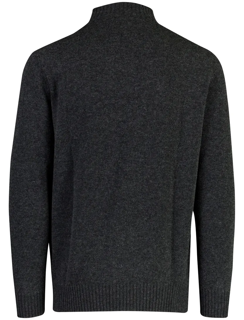 Barbour half zip trui antraciet gemêleerd wol