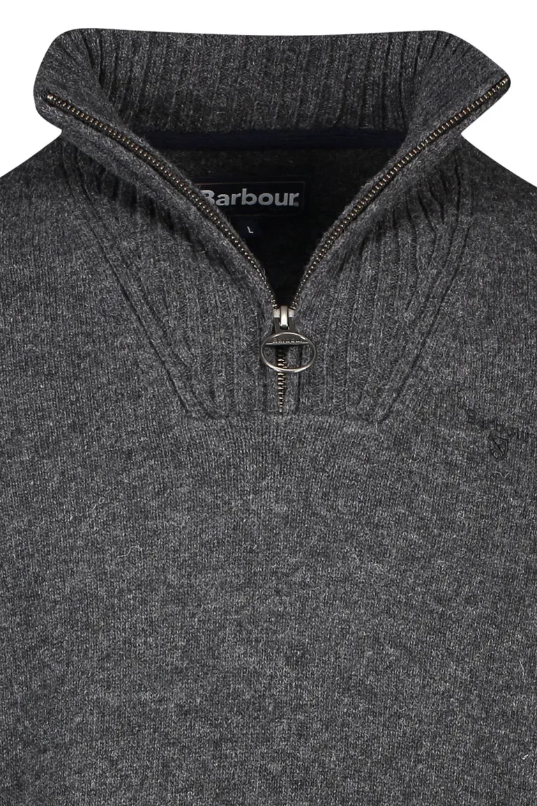 Barbour trui grijs opstaande kraag