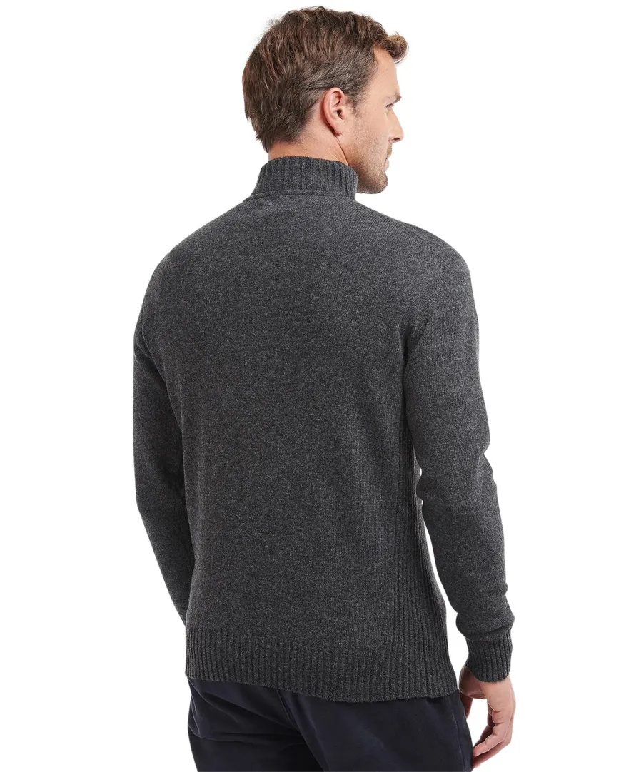 Barbour half zip trui antraciet gemêleerd wol