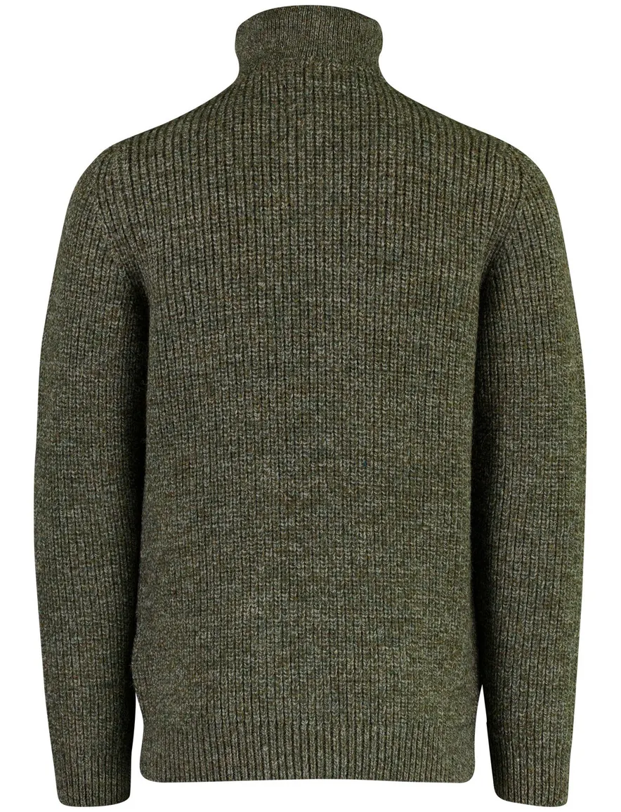 Barbour half zip trui groen gemeleerd