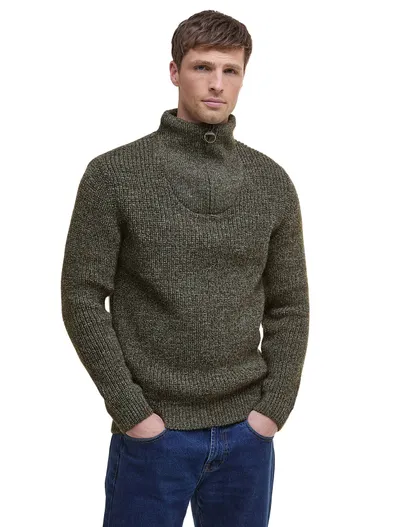 Barbour Grijze trui Barbour half zip normale fit wol