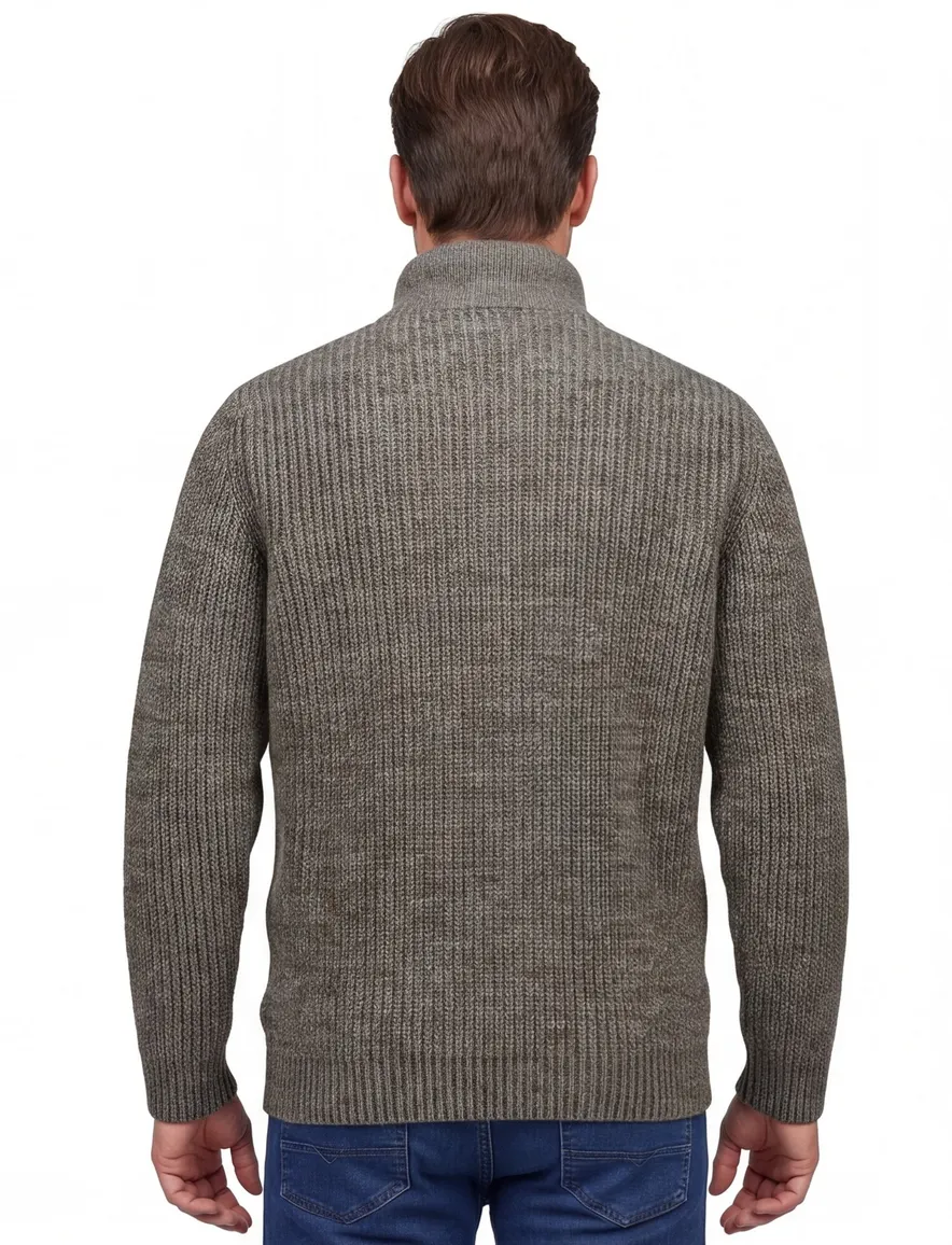 Barbour half zip trui groen gemeleerd