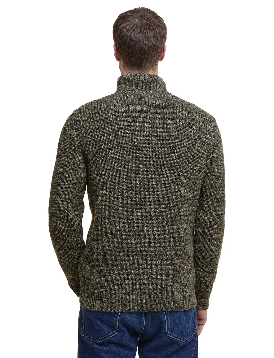 Grijze trui Barbour half zip normale fit wol