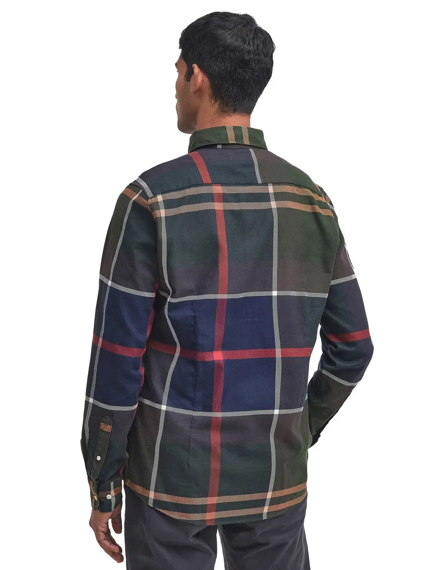 Barbour casual overhemd navy normale fit geruit button down boord