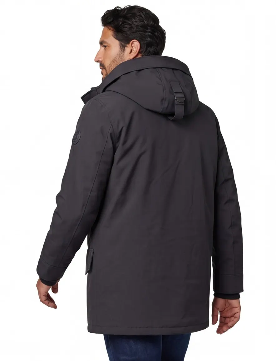 Airforce parka Snow zwart met capuchon