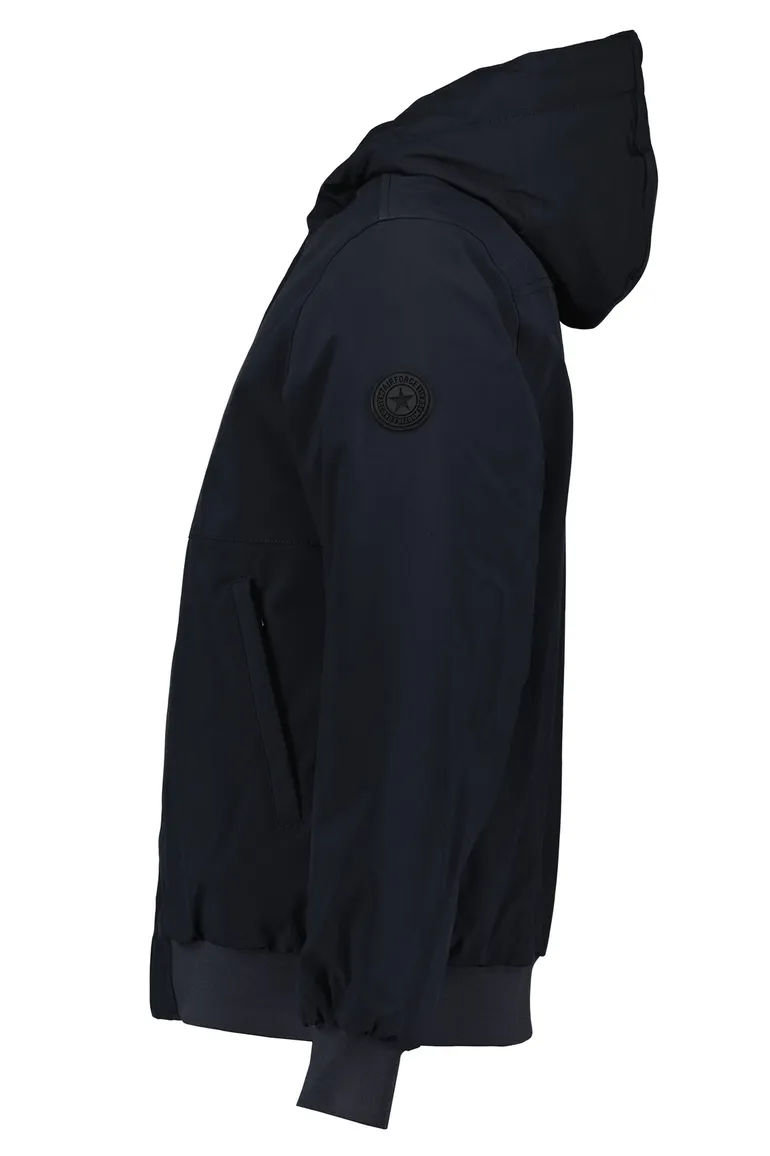 Airforce bomber donkerblauw effen rits slim fit