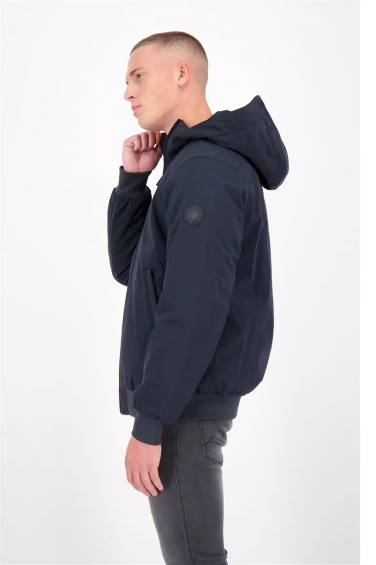Airforce bomber donkerblauw effen rits slim fit
