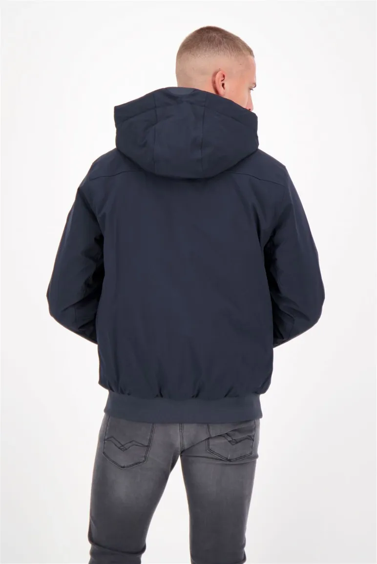 Airforce bomber donkerblauw effen rits slim fit