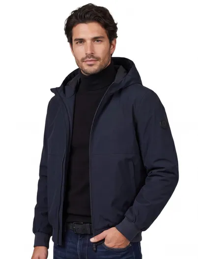 Airforce Airforce bomber donkerblauw slim fit effen rits