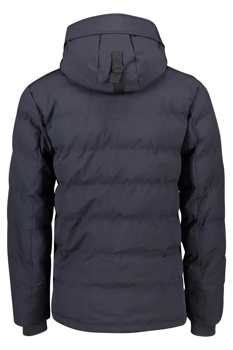 winterjas Airforce donkerblauw slim fit Mitchell effen rits