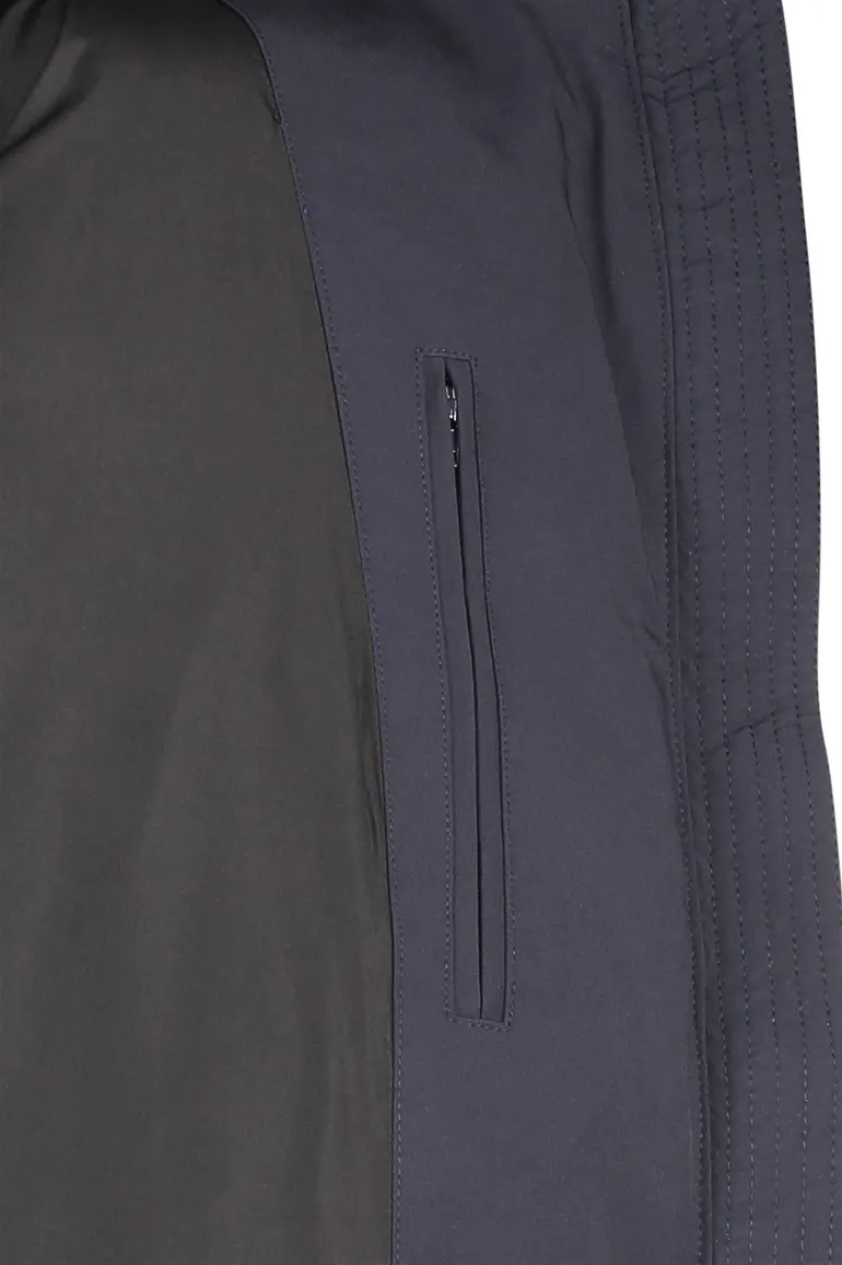 Airforce winterjas Mitchell donkerblauw effen rits slim fit