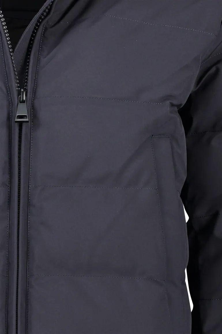 winterjas Airforce donkerblauw slim fit Mitchell effen rits