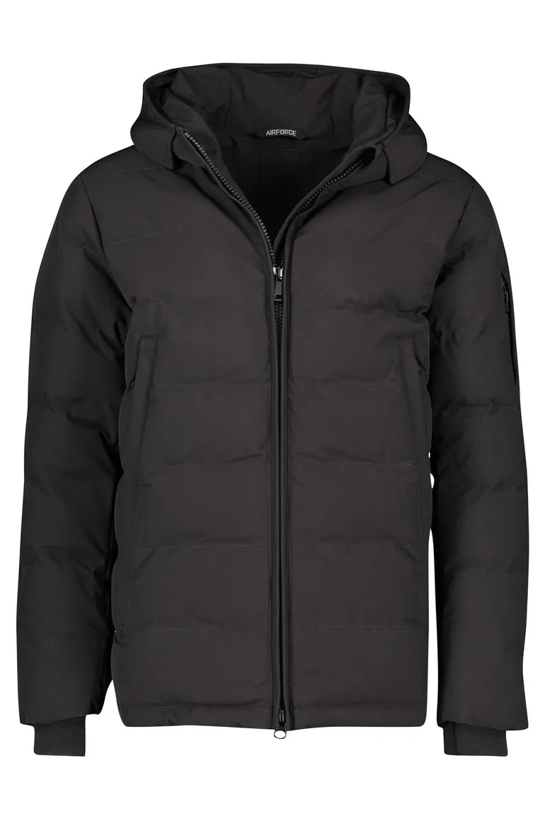 Zwarte winterjas Mitchell Airforce kort