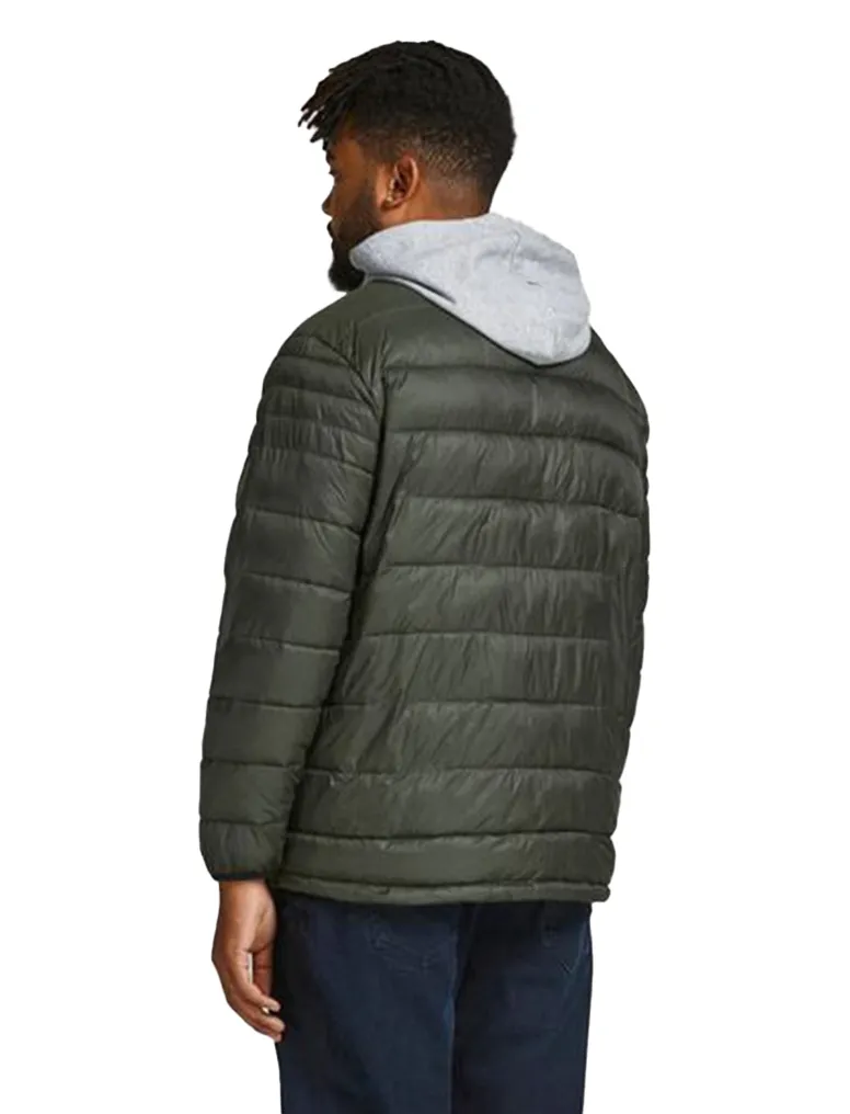 Jack & Jones tussenjas grijs effen rits wijde fit