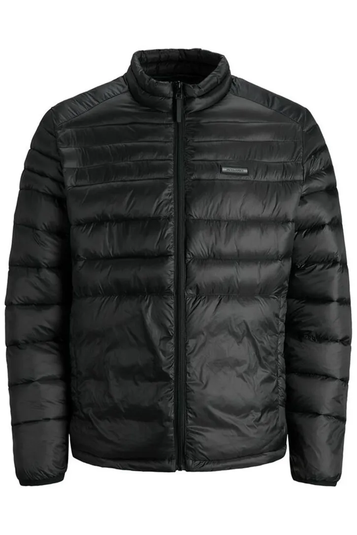 Jack & Jones tussenjas zwart effen rits wijde fit