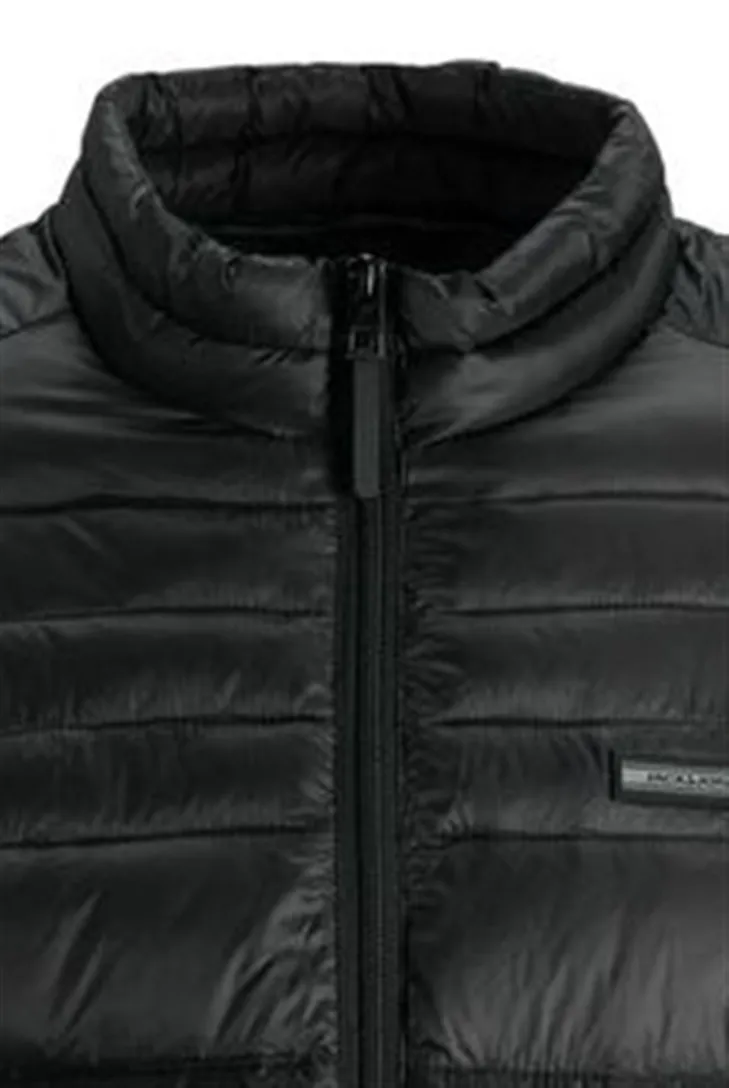 Jack & Jones tussenjas zwart effen rits wijde fit