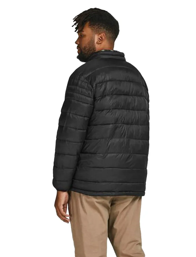 Zwarte effen tussenjas Jack & Jones met rits en wijde fit