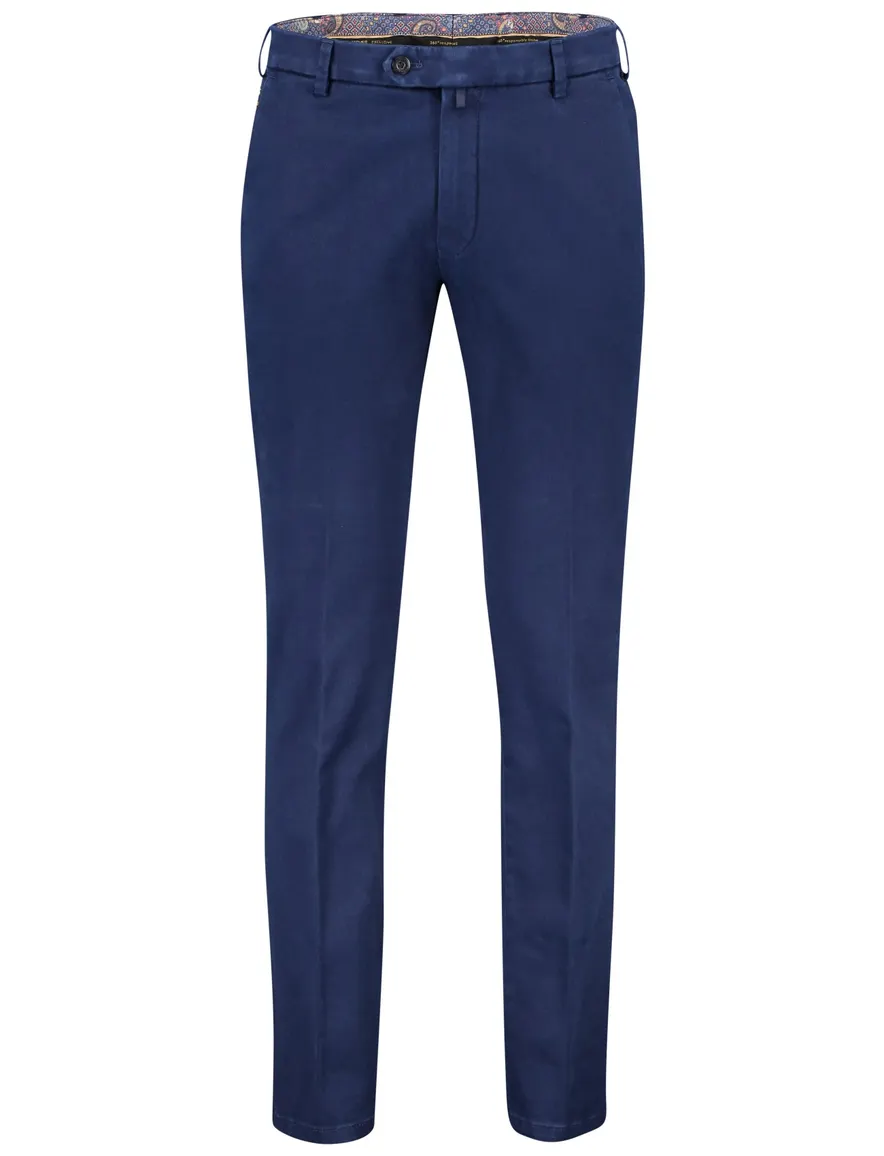Meyer katoenen broek Bonn donkerblauw met steekzakken