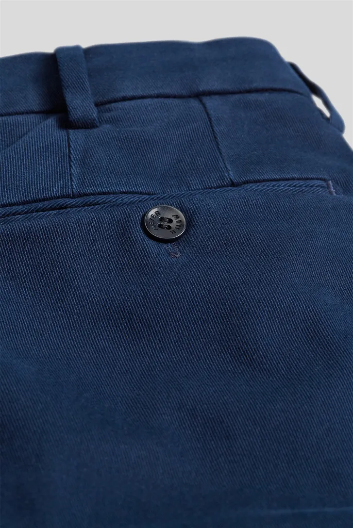 Meyer katoenen broek blauw effen Bonn