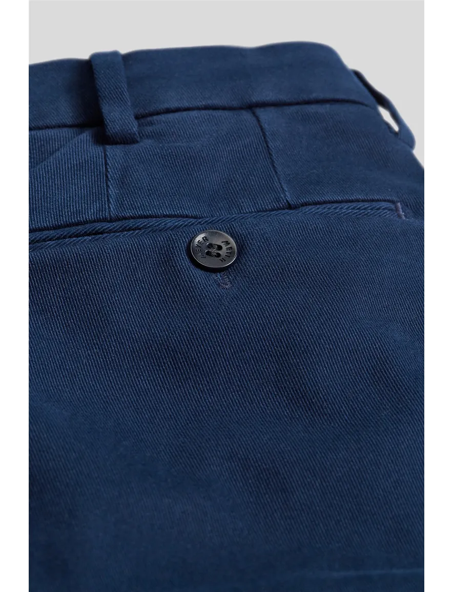 Meyer katoenen broek Bonn donkerblauw met steekzakken