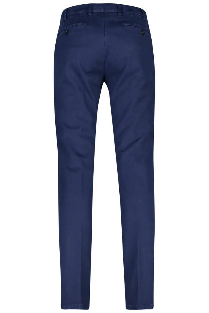Meyer katoenen broek blauw effen Bonn