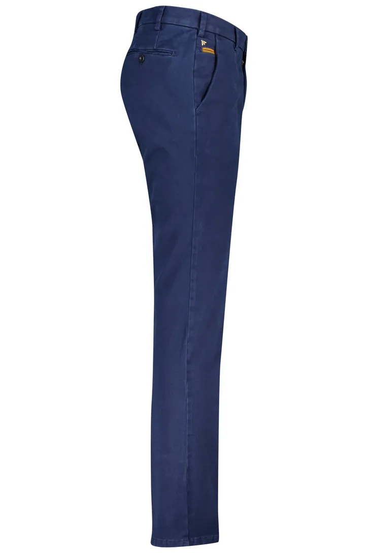 Meyer katoenen broek blauw effen Bonn