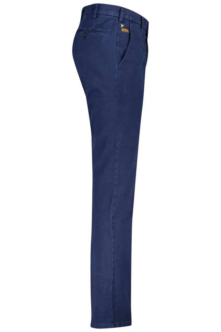 Meyer katoenen broek Bonn donkerblauw met steekzakken