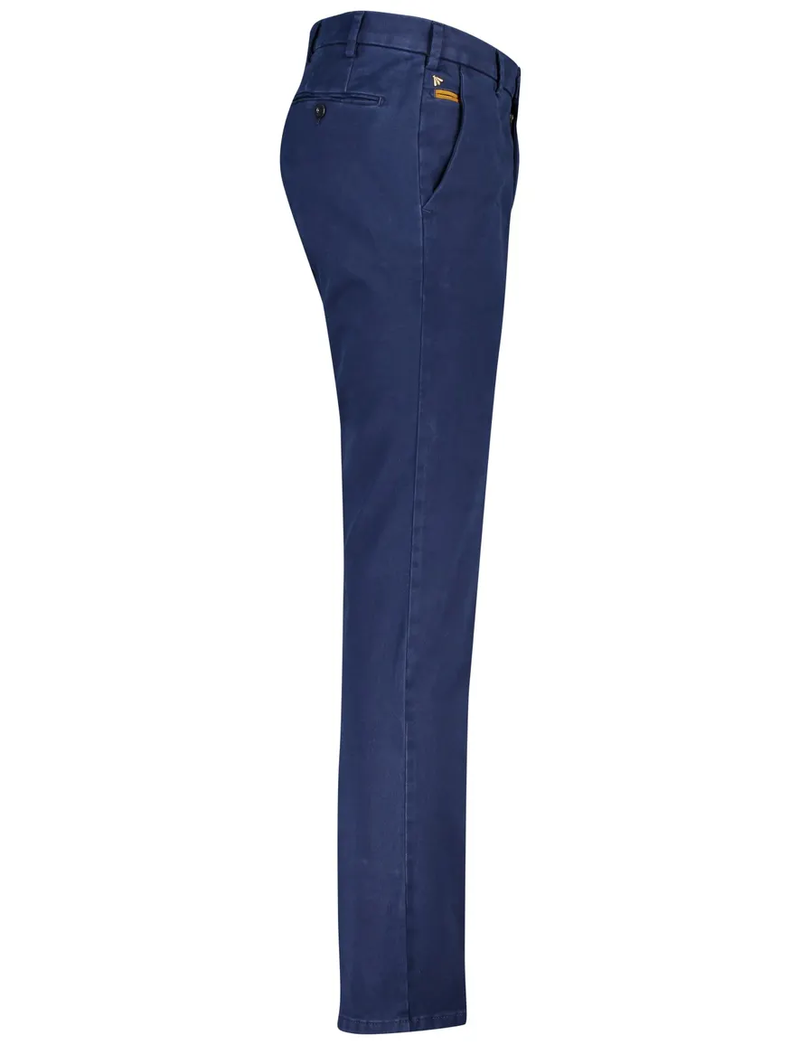 Meyer katoenen broek Bonn donkerblauw met steekzakken