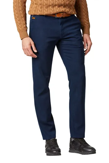 Meyer Meyer katoenen broek Bonn donkerblauw met steekzakken