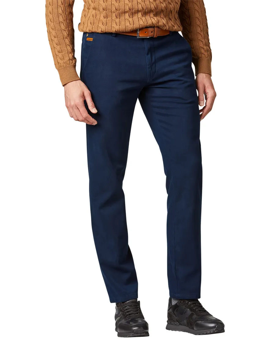 Meyer katoenen broek Bonn donkerblauw met steekzakken
