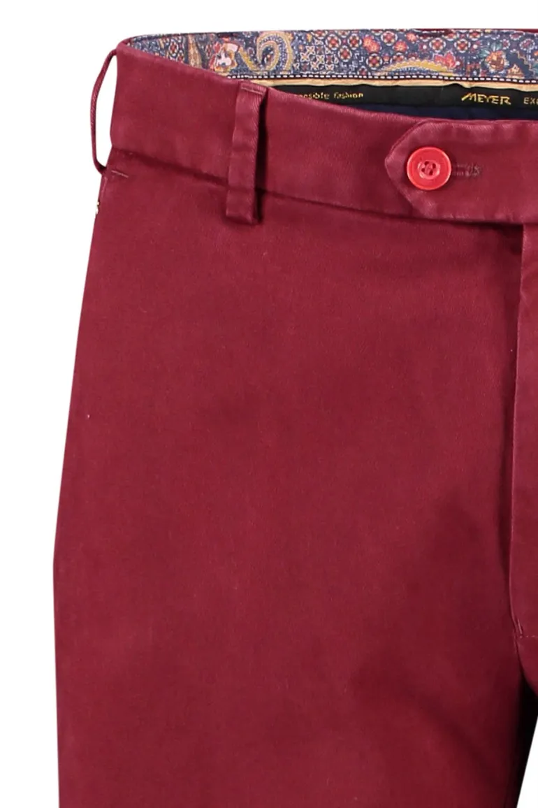 Meyer katoenen broek Bonn bordeaux effen