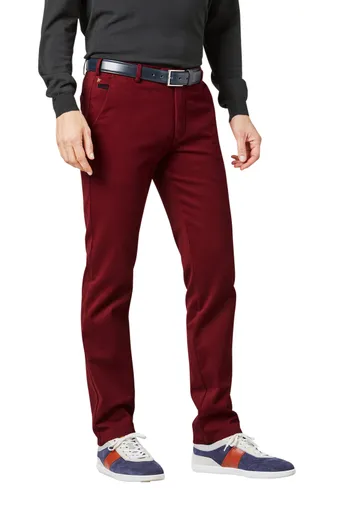 Meyer Meyer katoenen broek Bonn bordeaux effen