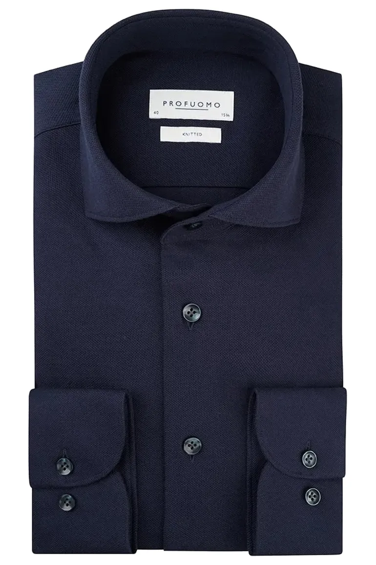Profuomo overhemd navy knitted