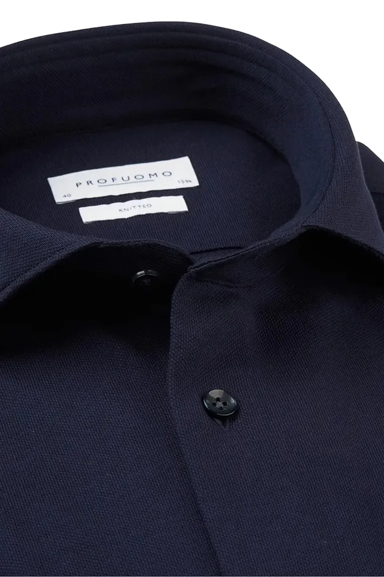 Profuomo overhemd navy knitted