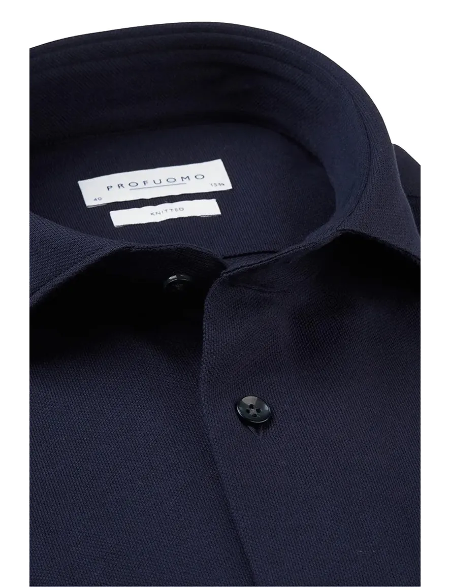 Profuomo overhemd navy knitted
