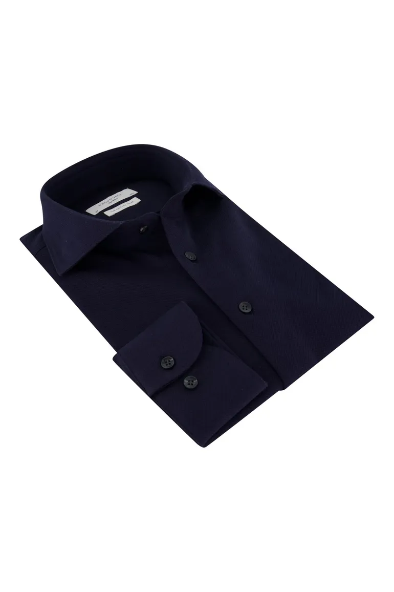 Profuomo overhemd navy knitted
