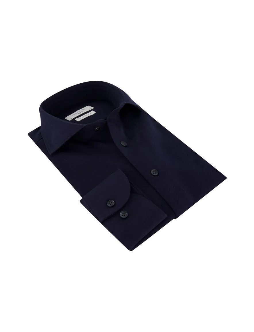 Profuomo overhemd navy knitted