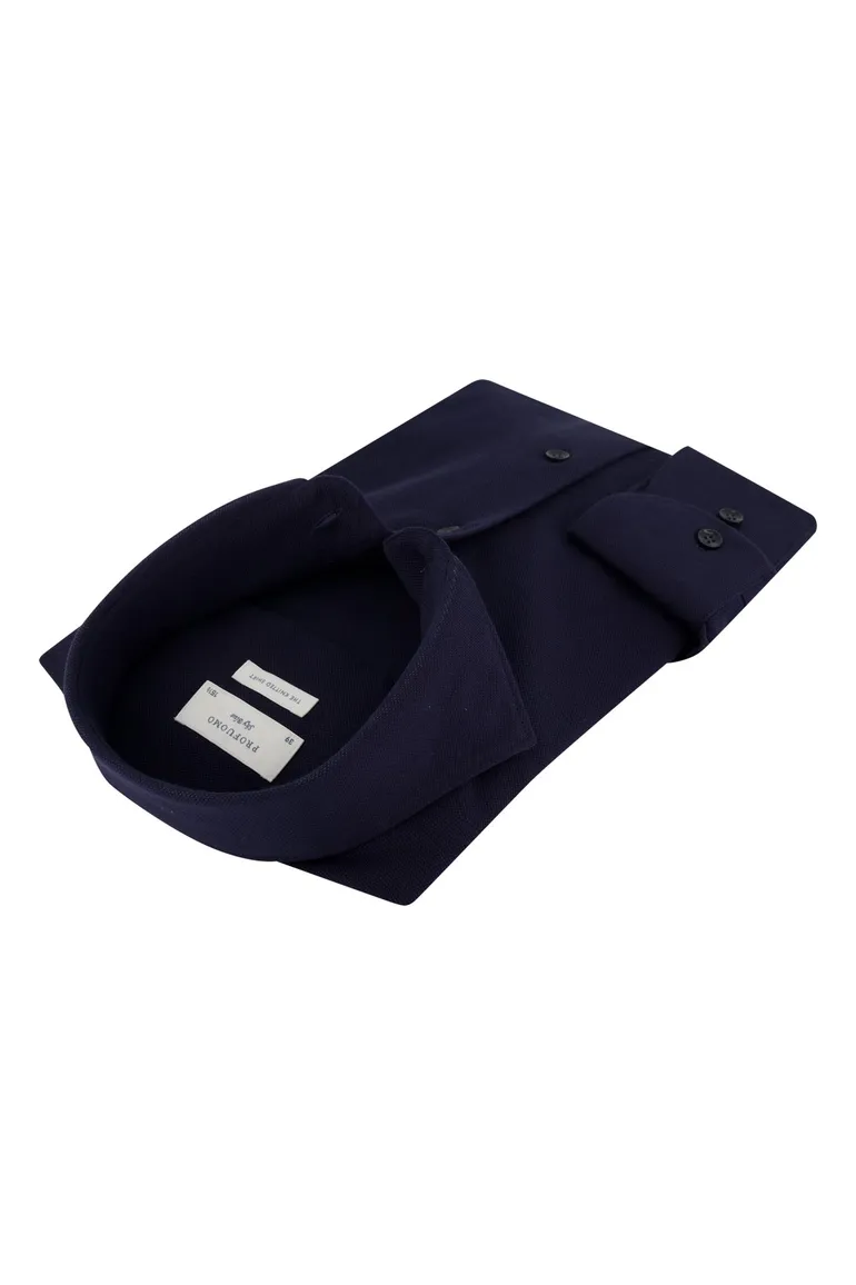 Profuomo overhemd navy knitted