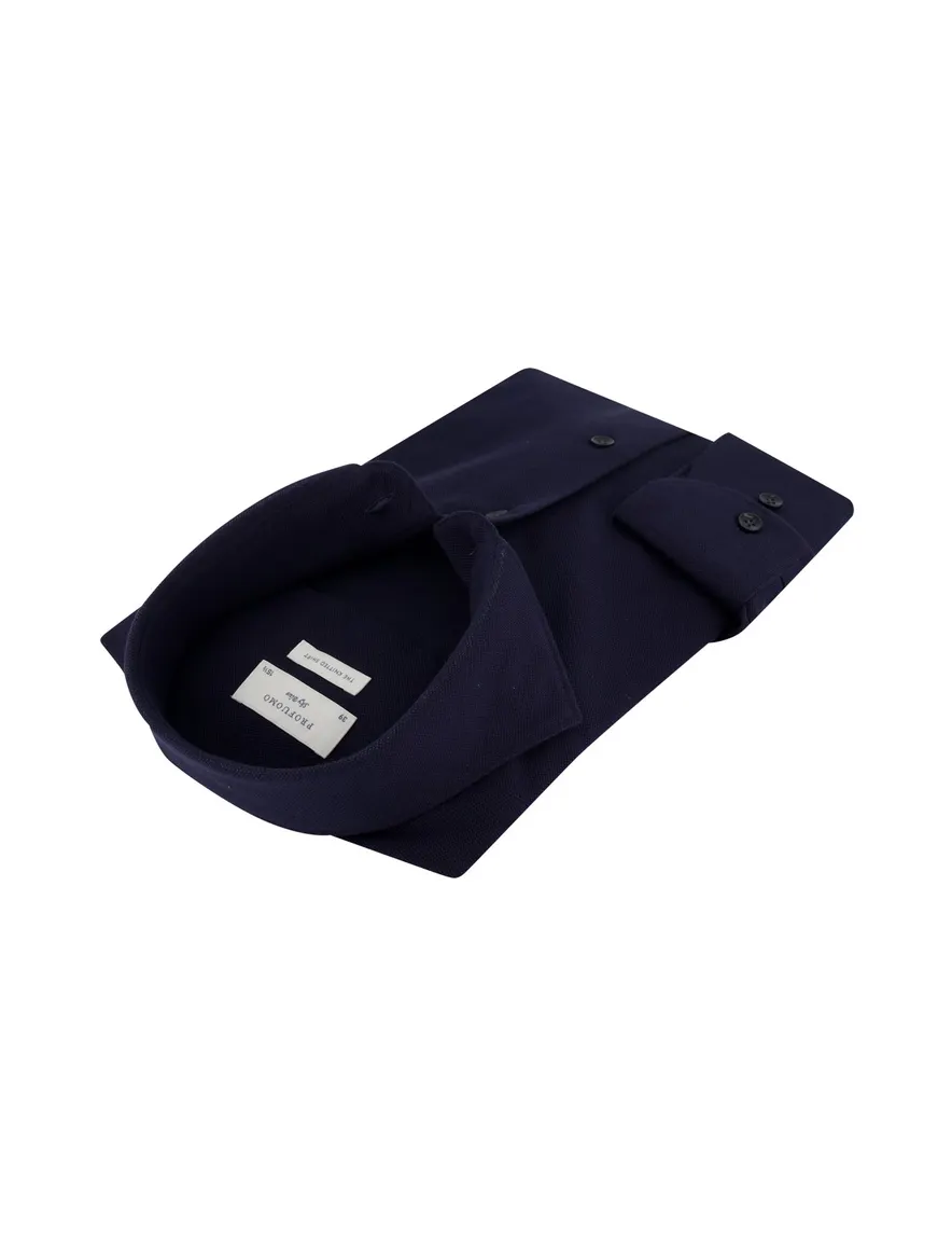 Profuomo overhemd navy knitted