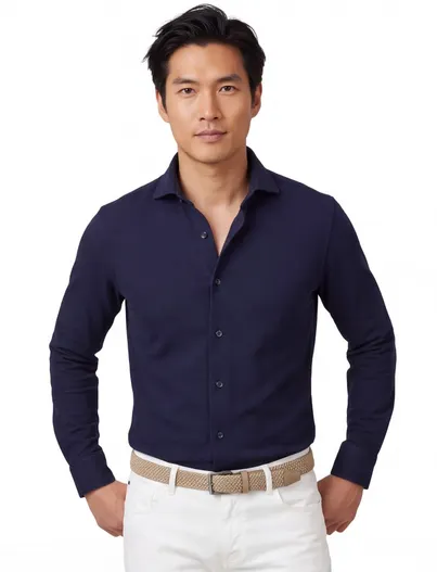 Profuomo Profuomo Knitted overhemd navy
