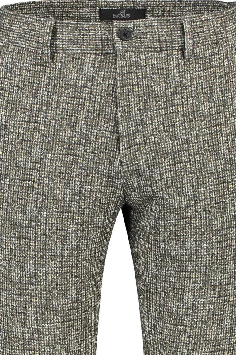 katoenen broek Vanguard beige geruit katoen