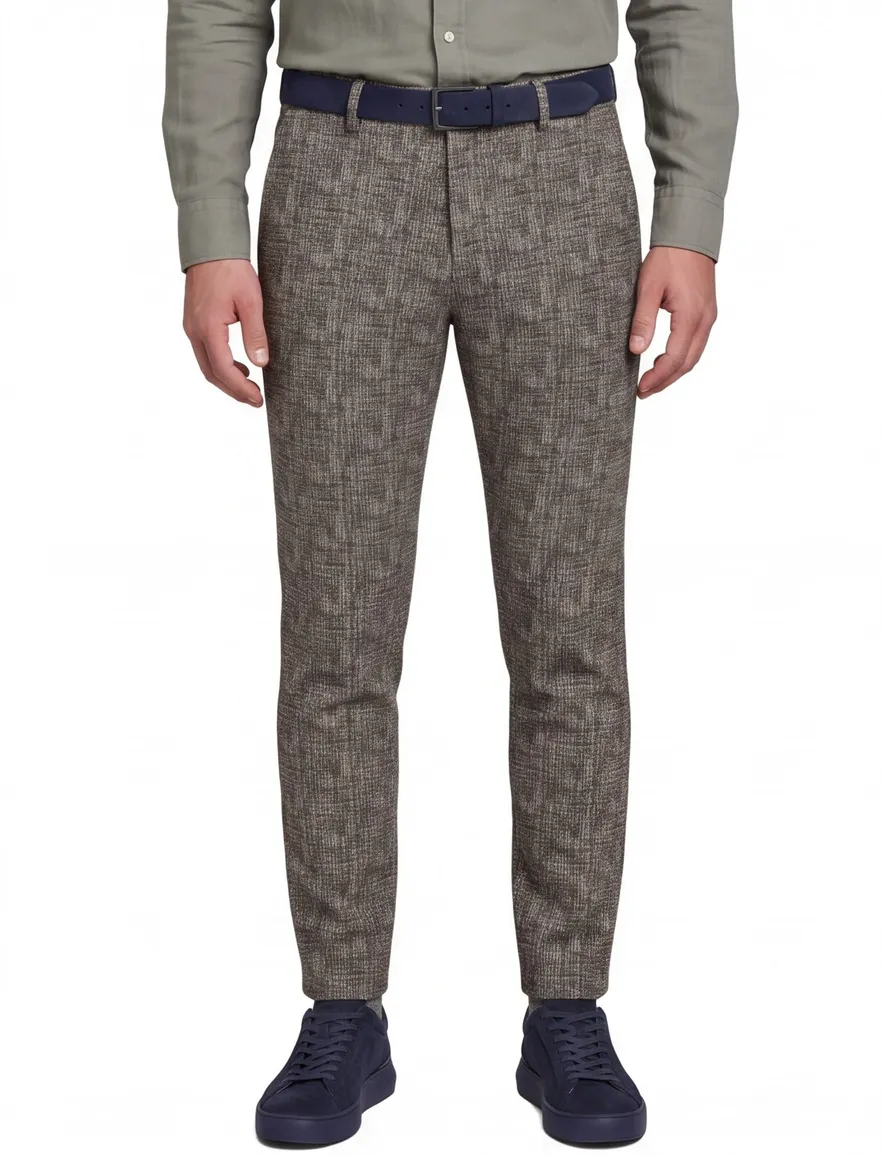 Vanguard katoenen chino beige gemêleerd
