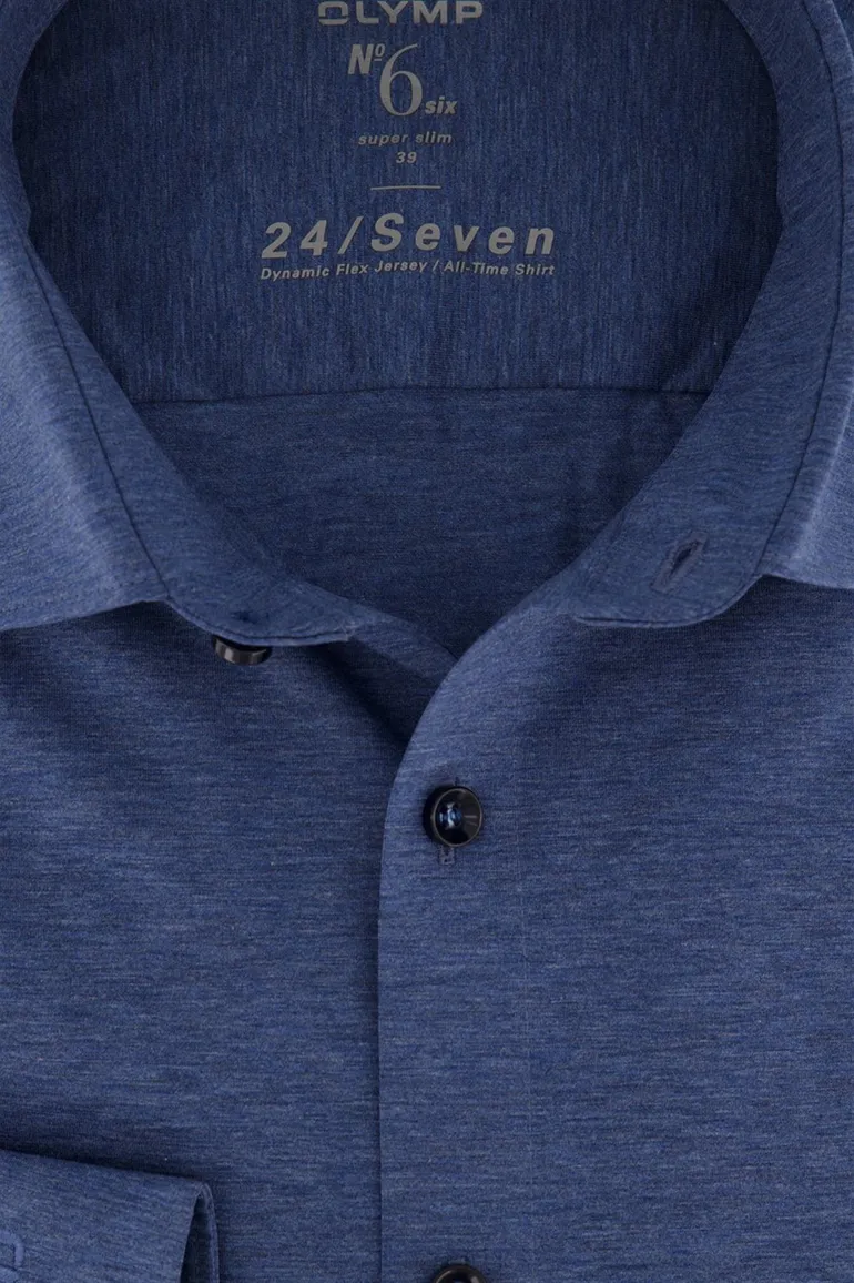 Olymp overhemd donkerblauw gemeleerd Super Slim
