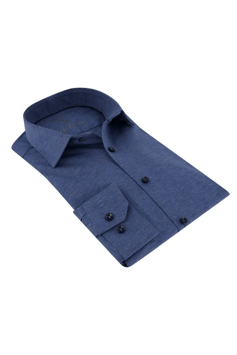 Olymp overhemd donkerblauw gemeleerd Super Slim