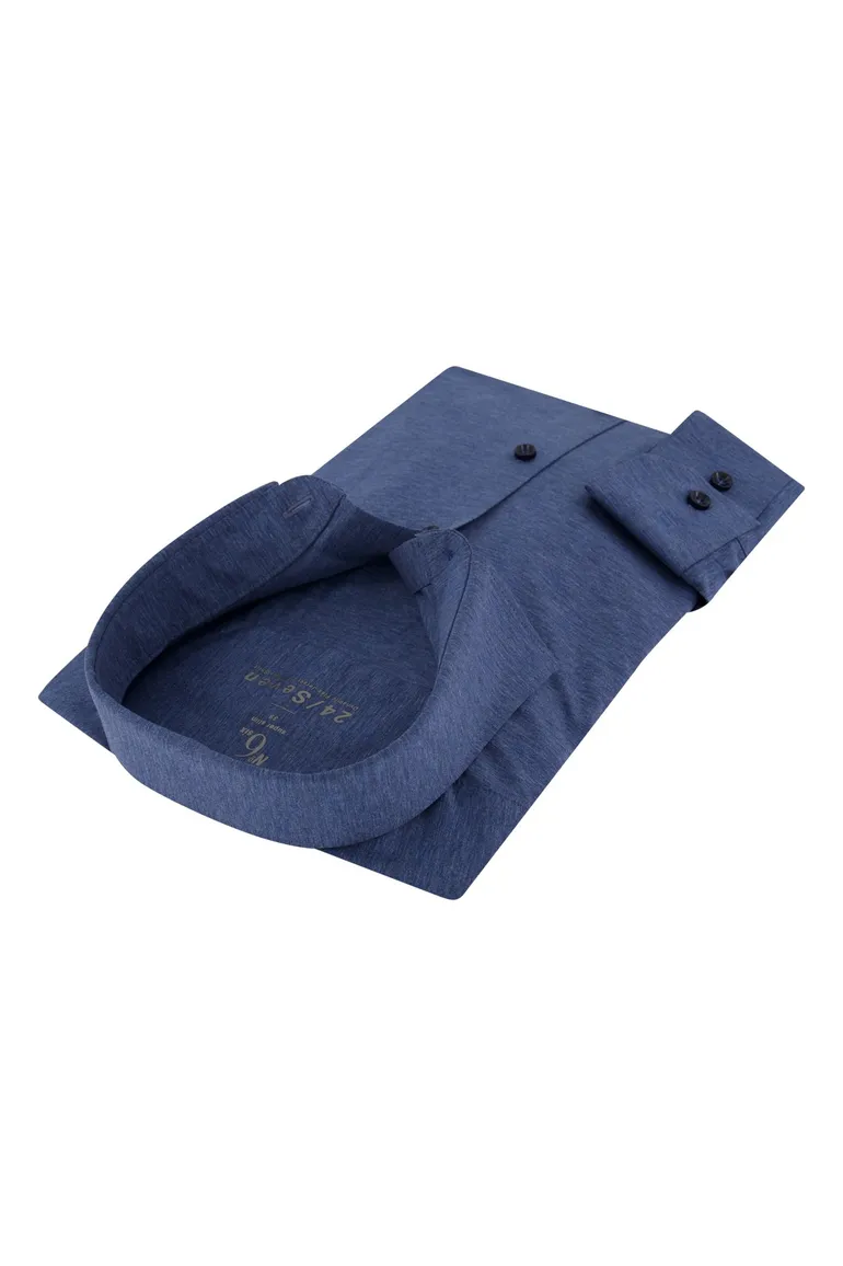 Olymp overhemd donkerblauw gemeleerd Super Slim