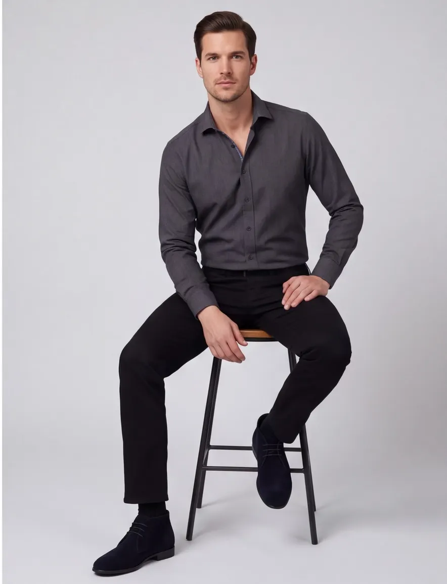 Overhemd Olymp mouwlengte 7 grijs Super Slim