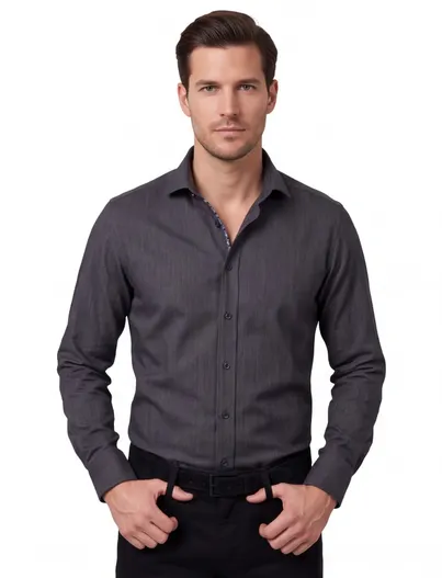 Olymp Overhemd Olymp mouwlengte 7 grijs Super Slim