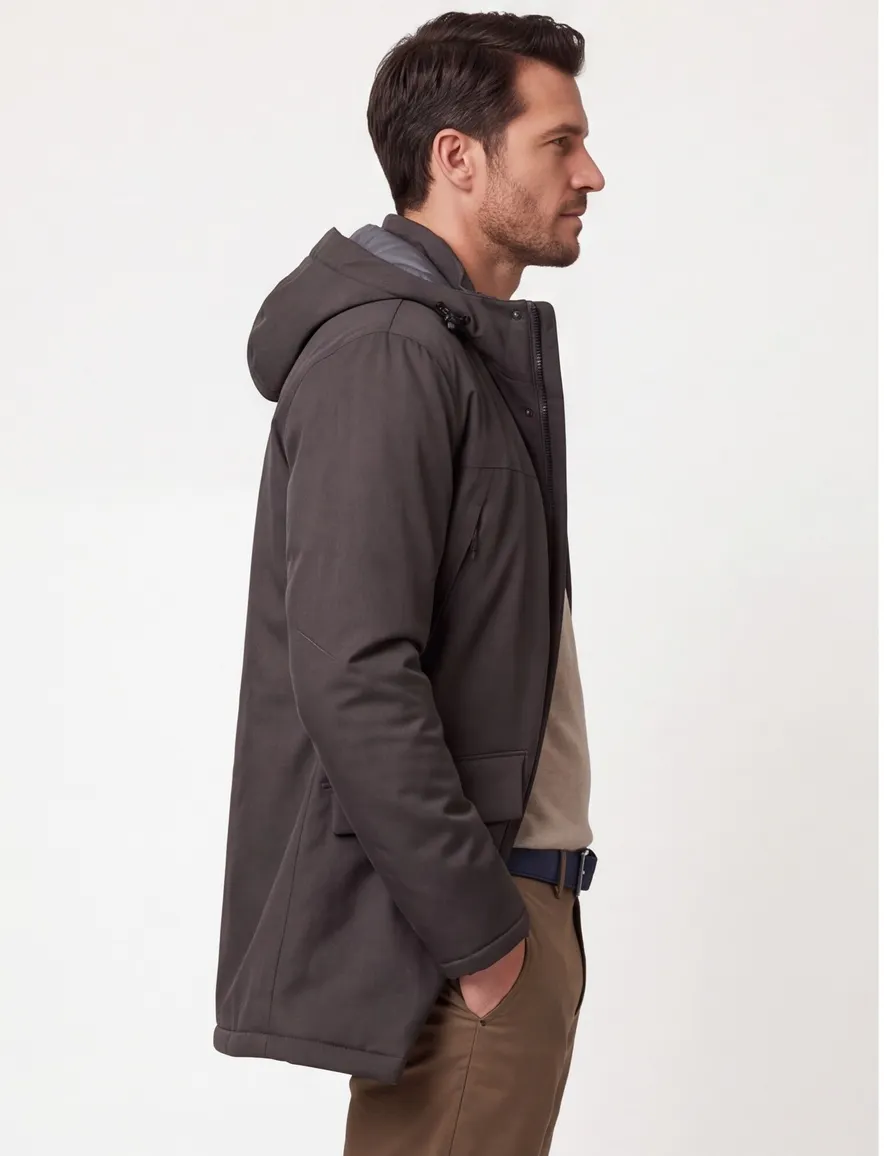 Pierre Cardin jas capuchon half lang